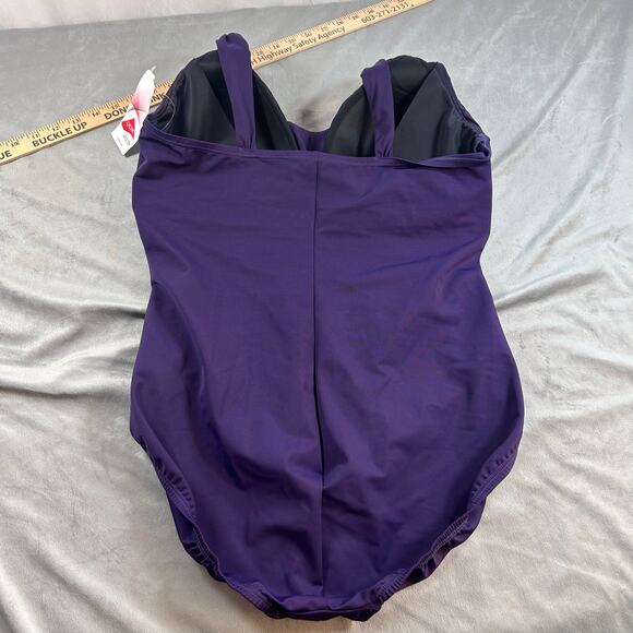 Lands' End Women's Slendersuit Grecian Low Leg One Piece Swimsuit - Picture 6 of 8